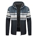 LLdress Mens Knit Cardigan Sweaters Sherpa Lined