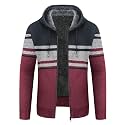 LLdress Mens Knit Cardigan Sweaters Sherpa Lined