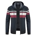 LLdress Mens Knit Cardigan Sweaters Sherpa Lined Full Zip Hoodie With Pockets