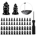 50pcs Tire Repair Rubber Nail Tire Plug Rubber Screws Kit Tire Repair Nail Kit Tire Plug Repair Rubber Nails Kit with Screwdriver for Car Motorcycle Truck ATV Jeep Tractor Tire Puncture Repair