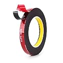 LLPT Double Sided Heavy Duty Mounting Tape, 1/2" x 18Ft, Black