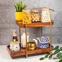 Premium Rosewood Wooden Organizer | Countertop Organizer Kitchen | Kitchen Rack Organizer | Kitchen Storage Organizer | Kitchen Wooden Rack | Kitchen Organizer - 18.0x10.6x18 Inch