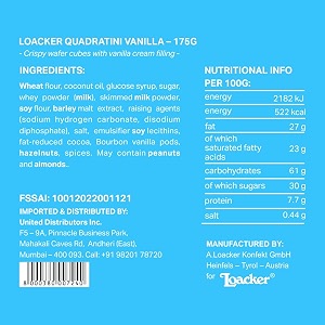 loacker classic wafer vanillevanilla 175 grams - italy
