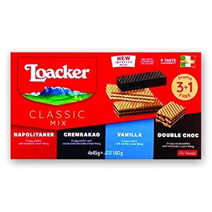 loacker classic vanilla wafers 45g x 4 gift pack 31 free 180g italy