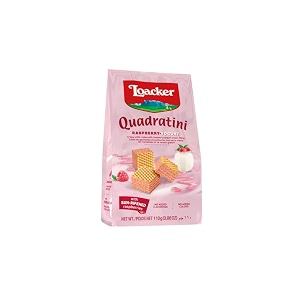 loacker quadratini raspberry-yoghurt 110g - italy