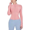 Locachy Women's Lightweight Stretchy Workout Full Zip Running Track Jacket with Thumb Holes