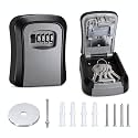 Lock Box for Keys with Code, Waterproof 4-Digit Wall Mount, Gray
