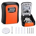 Lock Box for Keys with Code, Waterproof 4-Digit Wall Mount, Orange