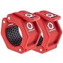 Lock-Jaw Barbell Collars Sport Olympic Barbell Clamps 2 Pcs – Heavy Duty Bar Clamps for 2” &amp; 50mm Olympic Bars – Secure Weight Bar Clamps for Strength Training &amp; Home Gym Accessories – Red