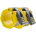 Lock-Jaw HEX Barbell Collars/Clamps, 2"/50mm Olympic Bars, Yellow