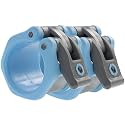 Lock-Jaw HEX Barbell Collars/Clamps, 2"/50mm Olympic Bars, Light Blue