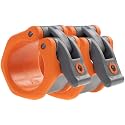 Lock-Jaw HEX Barbell Collars/Clamps, 2"/50mm Olympic Bars, Orange
