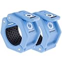 Lock-Jaw Sport Barbell Collars/Clamps, 2"/50mm Olympic Bars, Light Blue