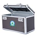 Lockable Medication Box with Portable Storage Case, 15''x 8.7''x 9.3'', Childproof Medicine Lock Organizer, Lockbox for Documents &amp; Valuables (BROWN)