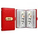 Lockable Savings Notebook, 100 Envelopes Money Saving Challenge Binder (Red)