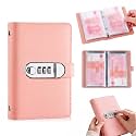 Lockable Savings Notebook, 2027 New Portable Cash Envelope Binder (Pink)