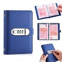 Lockable Savings Notebook, 2027 New Portable Cash Envelope Binder (Dark Blue)