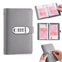 Lockable Savings Notebook, 2027 New Portable Cash Envelope Binder (Grey)