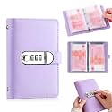 Lockable Savings Notebook, 2027 New Portable Cash Envelope Binder (Purple)