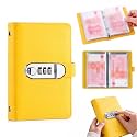 Lockable Savings Notebook, 2027 New Portable Cash Envelope Binder (Yellow)
