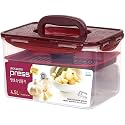 LockandLock Press Plate Leakproof Airtight Pickle Kimchi Container 4.5L / 152oz BPA Free One Handle Clear Body Maintain Fresher Taste