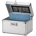 LOCKCURX Lock Box - Security Combination Lock Box, Locking Storage Case for Personal Items and Medicine, Childproof Lockable Lockbox for Home/Office/School, 10.2x6.8x6.9 Inch, Silver