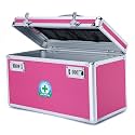 Locking Box with Portable Storage Case, 15''x 8.7''x 9.3''，Childproof Medication Lock Organizer, Lockbox for Documents，Medicine & Valuables (PINK)