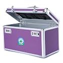 Locking Box with Portable Storage Case, 15''x 8.7''x 9.3'', Childproof Medicine Organizer with Combination Lock, Lockbox for Important Documents &amp; Meds, ID Documents (PURPLE)