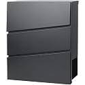 Jssmst Locking Mailbox Wall Mount- Waterproof mailboxes with Secure Key Lock and Newspaper Compartment, Key Lock Drop Box Extra Large Capacity, 12.9 x 4.1 x 14.2 Inch, Black, SM-HPB932