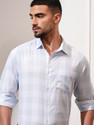 LOCOMOTIVE Men Checkered Casual White Shirt