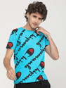 LOCOMOTIVE Printed Men Round Neck Light Blue
