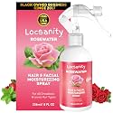 Locsanity Pure Rosewater Hair and Facial Spray – Regular Size Hydrating Face Mist to Soothe, Refresh, and Rejuvenate Skin, Reduce Oil and Buildup (8oz)