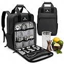 Loculus Bartender Bag – Professional Travel Backpack for Bartending Tools, Bottles, Cocktail Accessories & Bar Essentials – Adjustable Organizer – Black/Gray