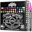 Loddie Doddie Chalk Markers, Fine Tip Chalk Markers, Multicolor, 24 Pack