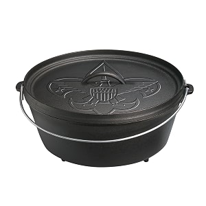 lodge l12co3bs boy scouts of america cast iron camp dutch oven pre-seasoned 6-quart