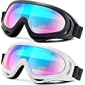 Motorcycle Goggles 2 Pack-ATV Dustproof Dirt Bike Goggles for Ski Racing Riding, Off Road Waterproof Motocross Goggles