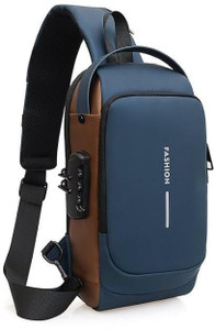 loggin blue gold sling bag waterproof polyester slim unisex crossbody sling bag chest backpack mens