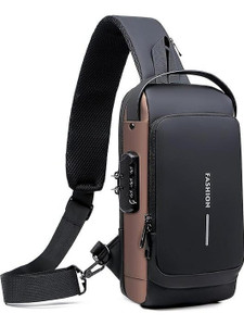 loggin gold men  women sling bag waterproof polyester slim unisex crossbody sling bag chest backpack mens