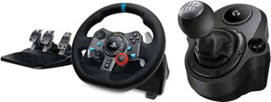 logitech g29 driving force racing wheel floor pedals with shifter  motion controller