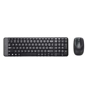 logitech mk220 compact wireless keyboard and mouse combo for windows 24 ghz wireless with unifying usb-receiver 24 month battery compatible with pc laptop - black