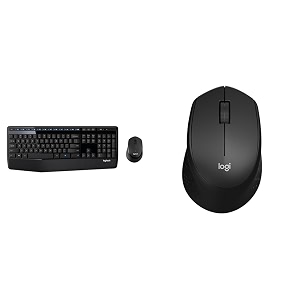 logitech mk345 wireless keyboard and mouse set full-sized keyboard with palm rest and comfortable ri