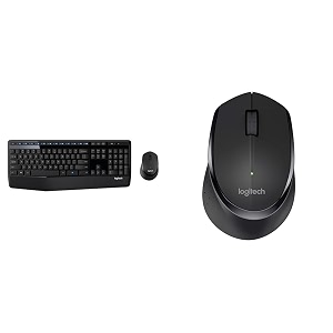 logitech mk345 wireless keyboard and mouse set full-sized keyboard with palm rest and comfortable ri