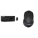 Logitech MK345 Wireless Keyboard and Mouse Set Full-Sized Keyboard with Palm Rest and Comfortable Ri