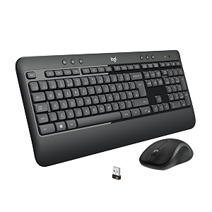 logitech mk540 advanced wireless keyboard and mouse combo for windows 24 ghz unifying usb-receiver multimedia hotkeys 3-year battery life for pc laptop - black