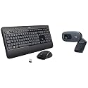 Logitech MK540 Wireless Keyboard and Mouse Set for Windows, 2.4 GHz Wireless &amp; C270 Digital HD Webcam with Widescreen HD Video Calling, HD Light Correction, Noise-Reducing Mic, for Skype
