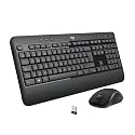 Logitech MK540 Advanced Wireless Keyboard and Mouse Combo for Windows, 2.4 GHz Unifying USB-Receiver, Multimedia Hotkeys, 3-Year Battery Life, for PC, Laptop - Black