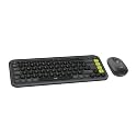 Logitech POP ICON Wireless Keyboard and Mouse Combo - Graphite Lime