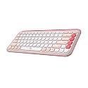 Logitech POP ICON Keys Wireless Bluetooth Keyboard - Rose and Off-White