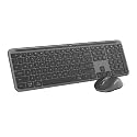 Logitech MK950 Signature Slim Wireless Keyboard and Mouse Combo, Sleek Design, Quiet Typing and Clicking, Switch Across Three Devices, Bluetooth, Multi-OS, Works with Windows and Mac - Graphite