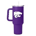 Logo Brands NCAA 40 oz Tumbler with Handle -Stainless Steel Insulated Travel Tumbler with Straw Lid – Powder Coated, Leak-Resistant, Keeps Drinks Hot/Cold – Great for Tailgating, or Everyday Use